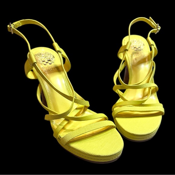 🎉HP ⭐️ EUC Vince Camuto Neolette Dress Sandal in
Primrose Yellow. Size 8/38.5 - Picture 11 of 11